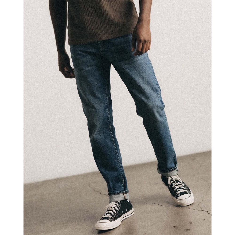 Taylor Stitch Mens Size 33x32 The Slim Jean Blue Organic Cotton Selvedge Denim